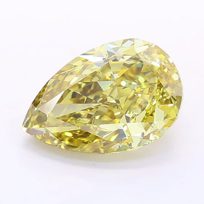 1.81 carat fancy intense yellow pear lab grown diamond VS2 clarity