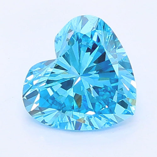 0.72 carat fancy vivid blue heart lab grown diamond VS2 clarity