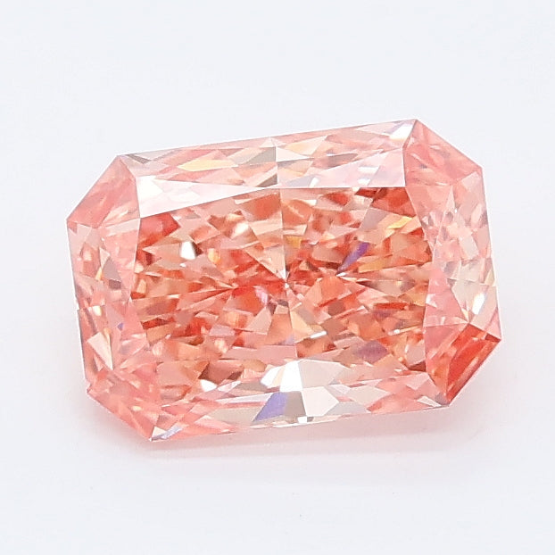 1.15 carat fancy vivid pink radiant lab grown diamond VS1 clarity