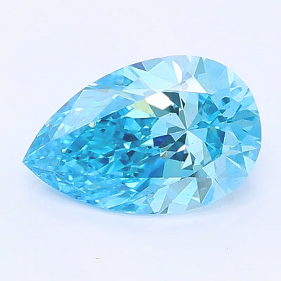 0.85 carat fancy vivid blue pear lab grown diamond VS2 clarity