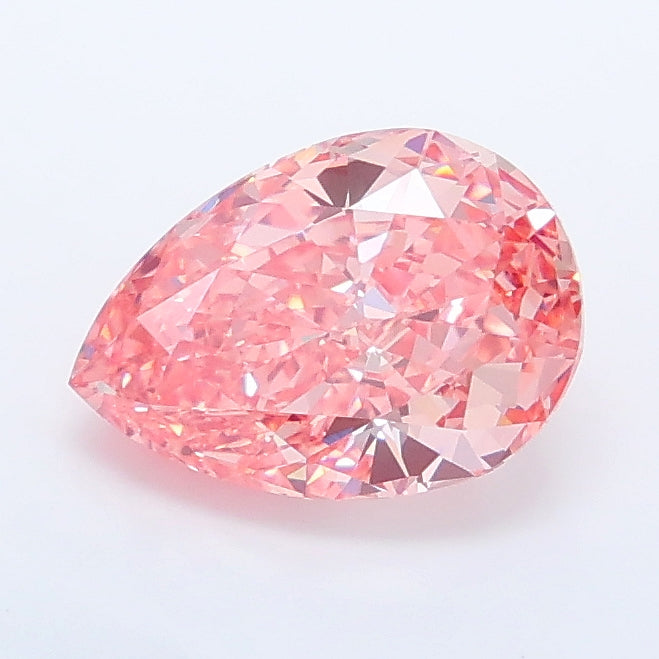 1.90 carat fancy vivid pink pear lab grown diamond VVS2 clarity