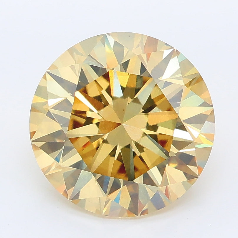4.03 carat fancy intense yellow round lab grown diamond VS1 clarity