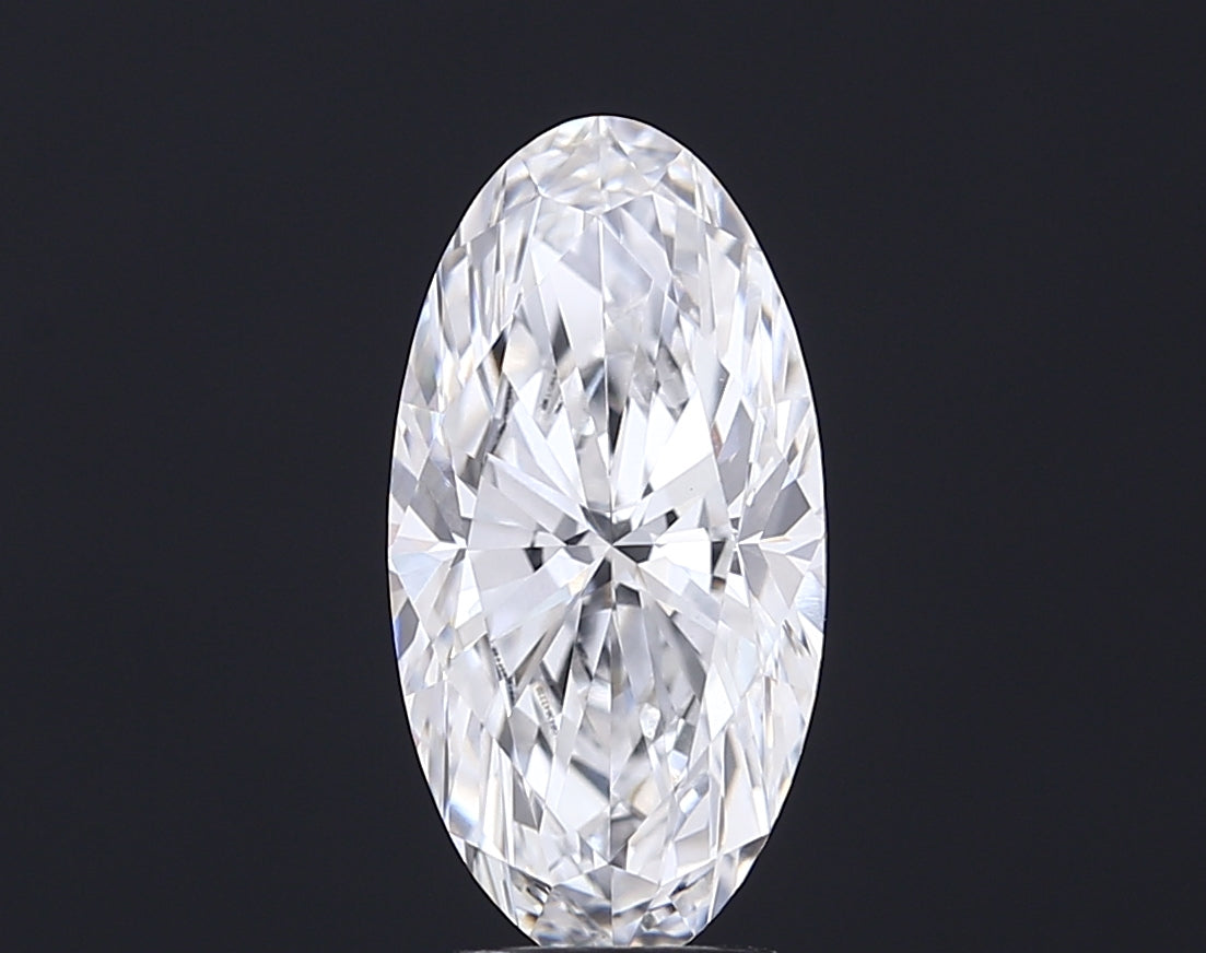 3.07 carat moval lab grown diamond E color VVS2 clarity