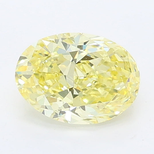0.93 carat fancy yellow oval lab grown diamond VS1 clarity