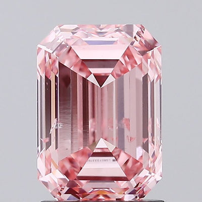 2.00 carat fancy vivid pink emerald lab grown diamond SI1 clarity