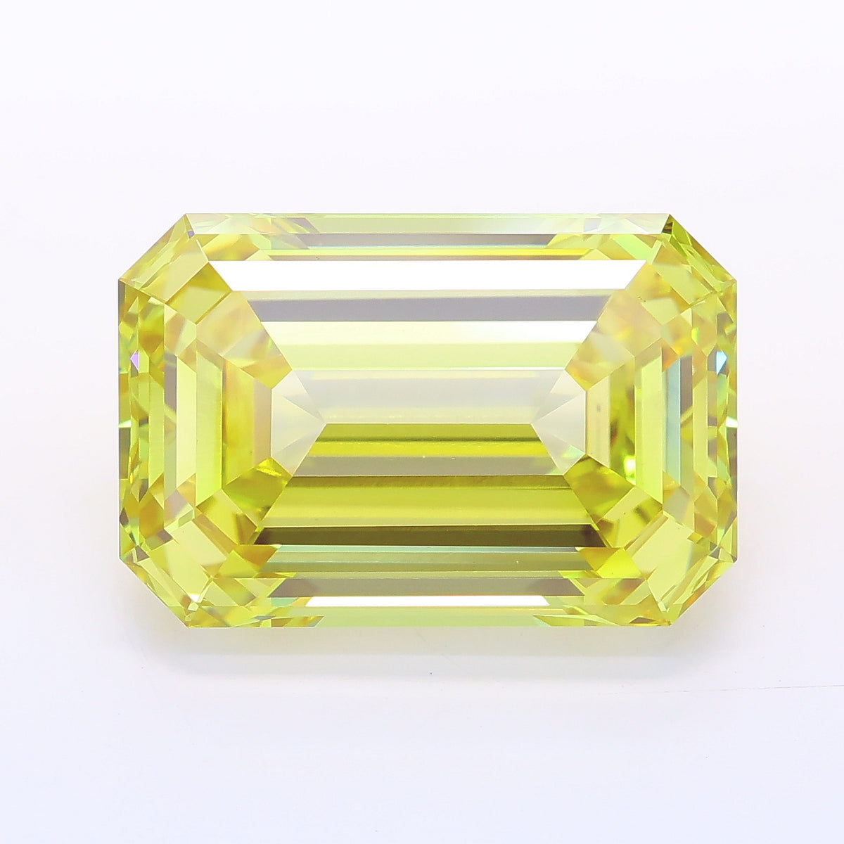12.51 carat fancy intense yellow emerald lab grown diamond VVS2 clarity