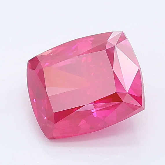 1.11 carat fancy vivid pink cushion lab grown diamond VS1 clarity
