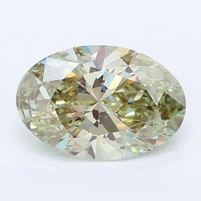 1.54 carat fancy vivid green oval lab grown diamond VS1 clarity