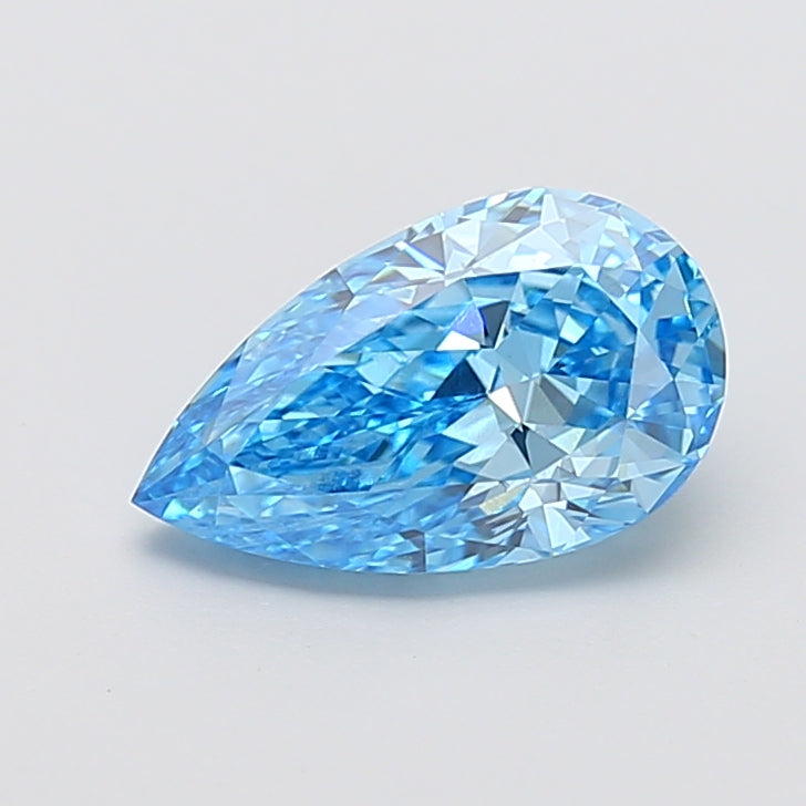 2.51 carat fancy vivid blue pear lab grown diamond VVS2 clarity