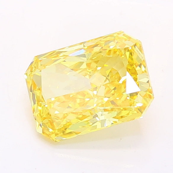 1.03 carat fancy vivid yellow radiant lab grown diamond VS1 clarity