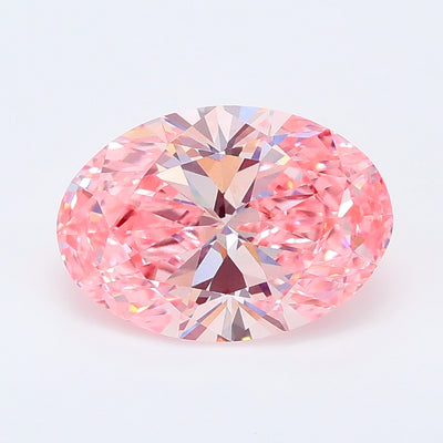 2.06 carat fancy vivid pink oval lab grown diamond VS1 clarity