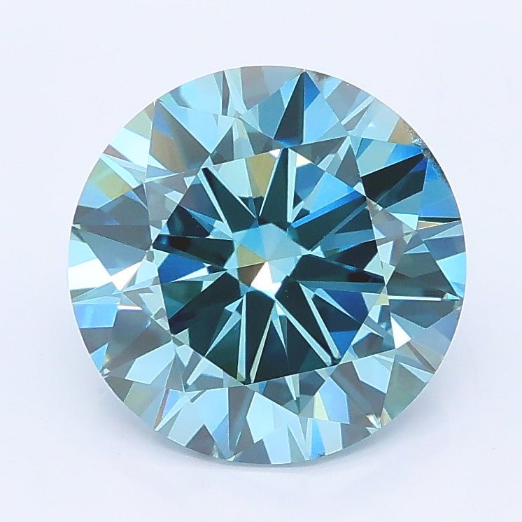 2.77 carat fancy vivid blue round lab grown diamond VS1 clarity