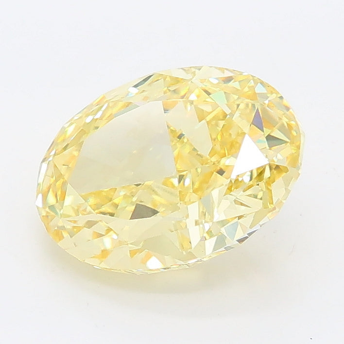 2.51 carat fancy intense yellow oval lab grown diamond VVS2 clarity