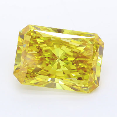 7.20 carat fancy vivid yellow radiant lab grown diamond VVS2 clarity