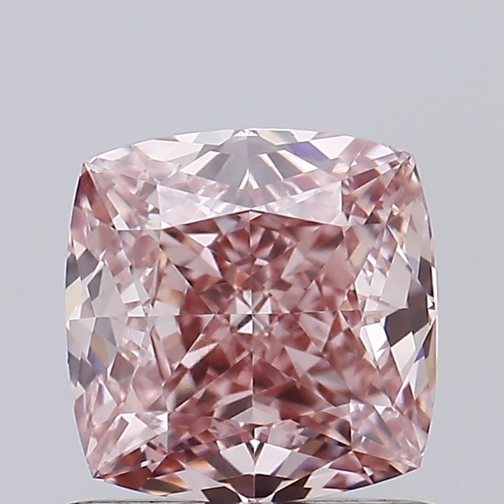 1.05 carat fancy intense brownish pink cushion lab grown diamond VS1 clarity