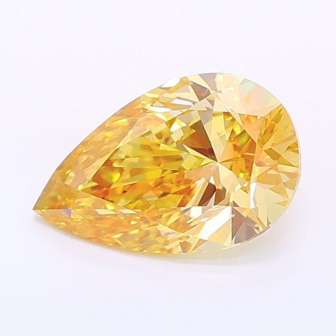 1.07 carat fancy brown yellow pear lab grown diamond VS1 clarity