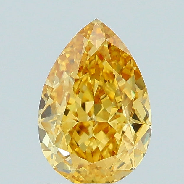 1.05 carat fancy intense yellow pear lab grown diamond VS1 clarity
