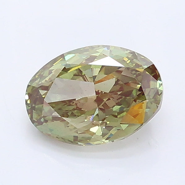 1.02 carat fancy vivid green oval lab grown diamond VS2 clarity