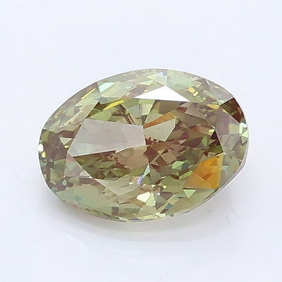 1.02 carat fancy vivid green oval lab grown diamond VS2 clarity