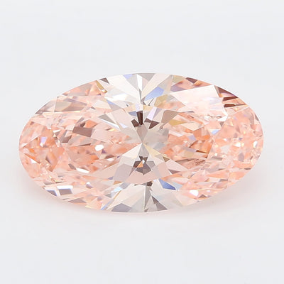4.14 carat fancy vivid pink moval lab grown diamond VS1 clarity