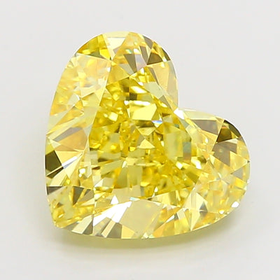 5.08 carat fancy intense yellow heart lab grown diamond VS1 clarity