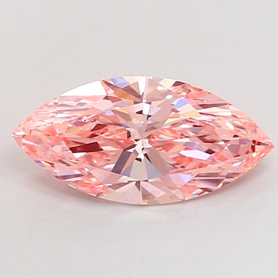 3.04 carat fancy vivid pink marquise lab grown diamond VS1 clarity