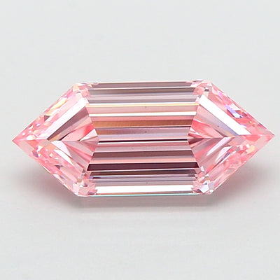 2.01 carat fancy intense pink dutch marquise lab grown diamond VS1 clarity