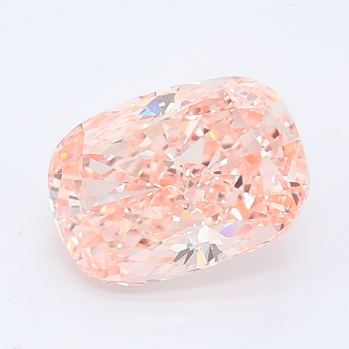 1.66 carat fancy intense pink cushion lab grown diamond VS1 clarity