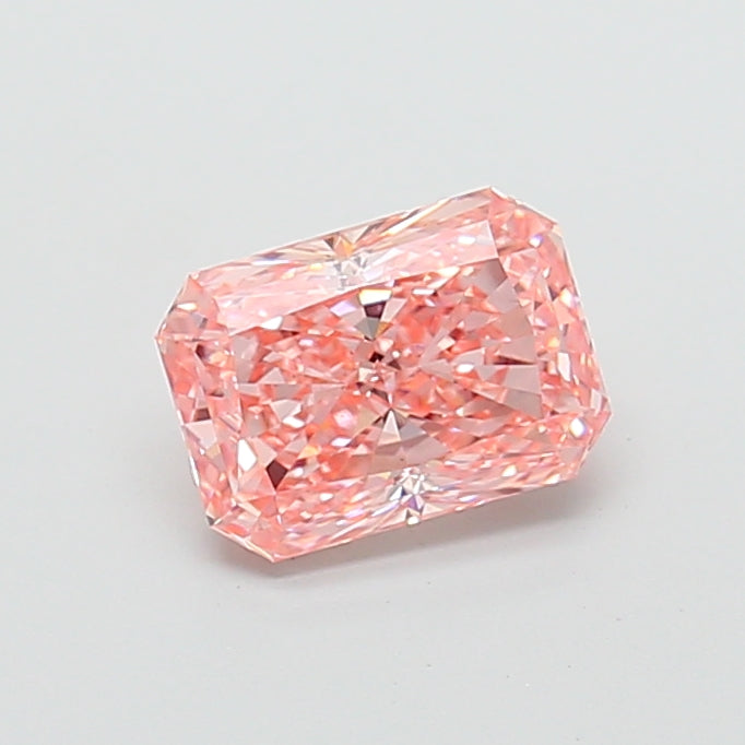 2.04 carat fancy vivid pink radiant lab grown diamond VS1 clarity