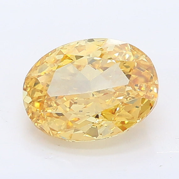 1.05 carat fancy intense yellow oval lab grown diamond VS2 clarity
