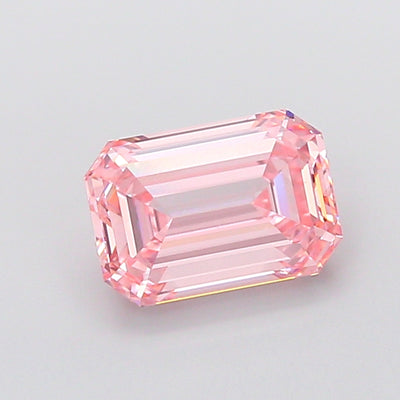 5.02 carat fancy intense pink emerald lab grown diamond VS1 clarity