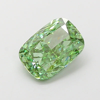 1.50 carat fancy vivid green cushion lab grown diamond VS1 clarity