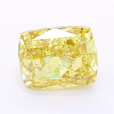 1.90 carat fancy intense yellow cushion lab grown diamond SI1 clarity