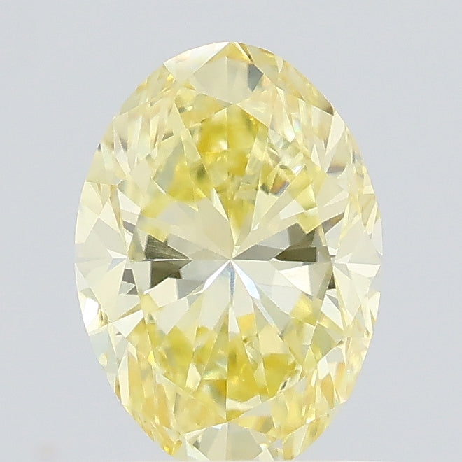 0.72 carat fancy yellow oval lab grown diamond VS1 clarity
