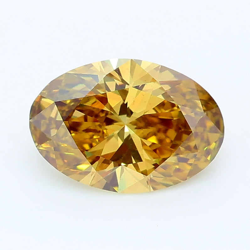 1.58 carat fancy vivid yellowish green oval lab grown diamond VS2 clarity