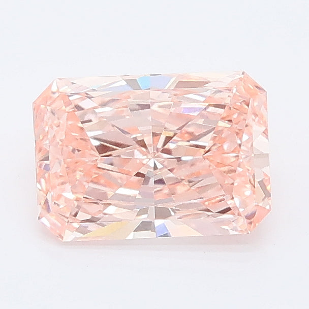1.04 carat fancy intense pink radiant lab grown diamond VVS2 clarity