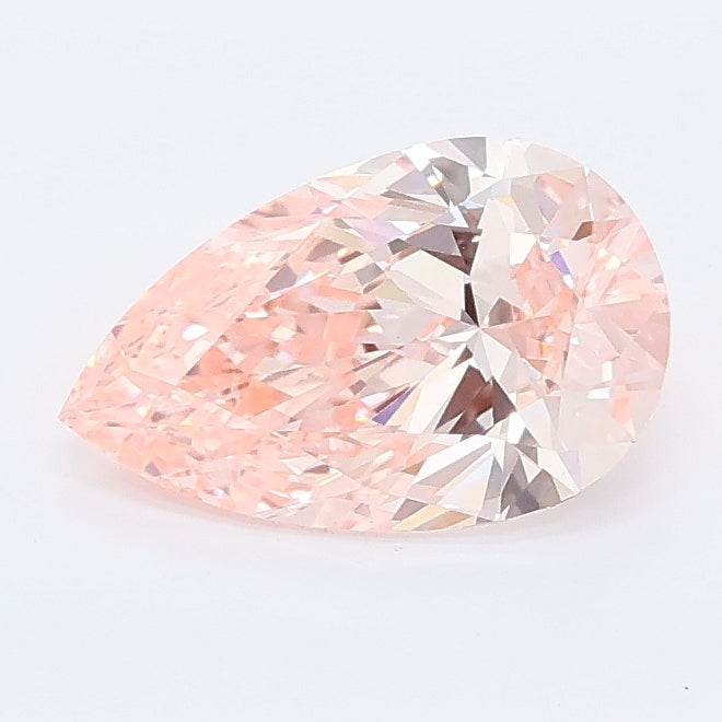 1.08 carat fancy vivid pink pear lab grown diamond VVS2 clarity