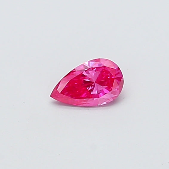 0.47 carat fancy vivid pink pear lab grown diamond VS2 clarity