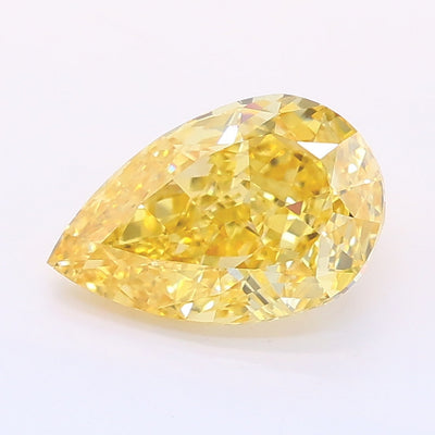 1.51 carat fancy intense yellow pear lab grown diamond VS1 clarity