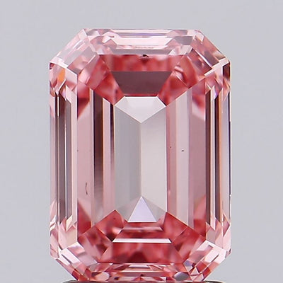 2.02 carat fancy vivid pink emerald lab grown diamond VS2 clarity