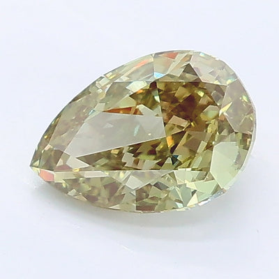 1.02 carat fancy vivid green pear lab grown diamond VVS2 clarity