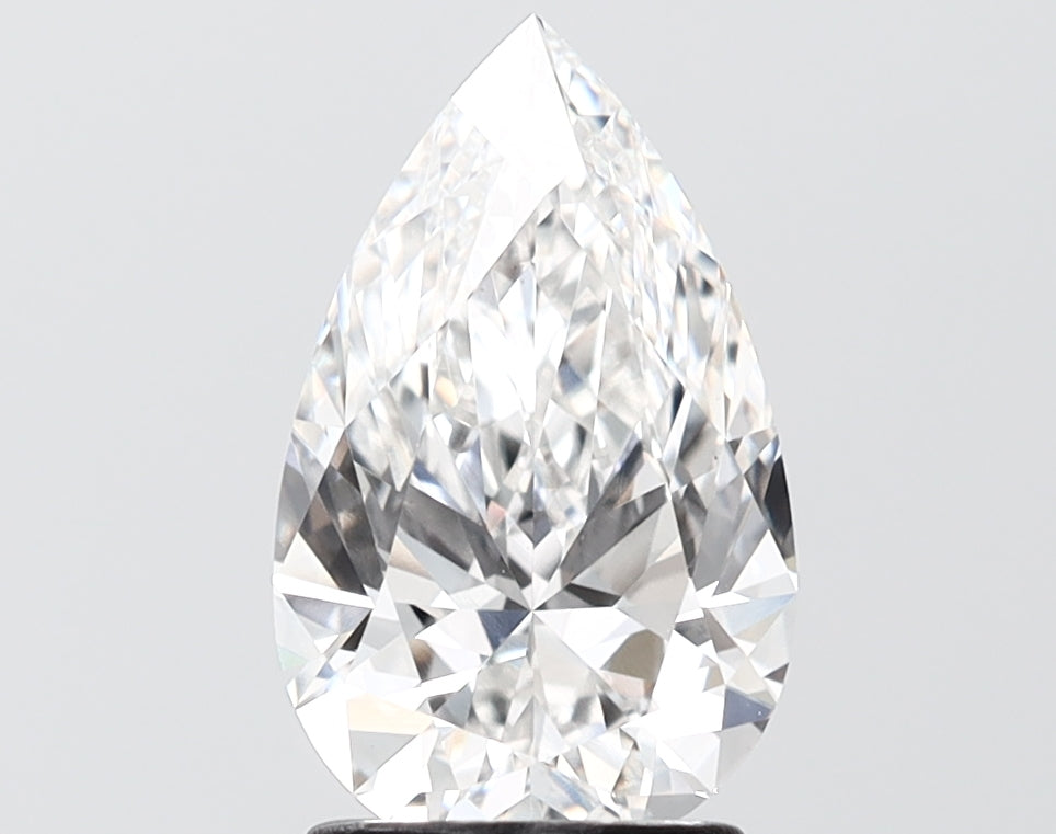 2.02 carat pear lab grown diamond E color VVS2 clarity