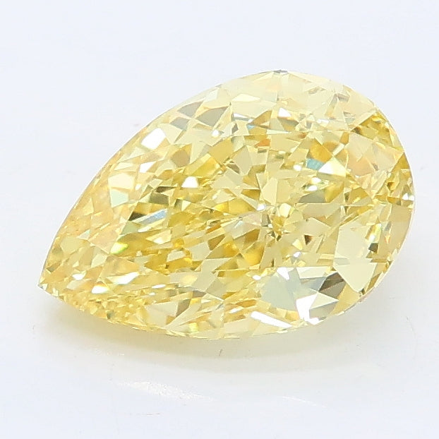 1.59 carat fancy intense yellow pear lab grown diamond VVS2 clarity