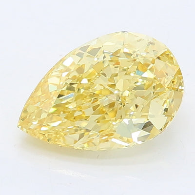 1.59 carat fancy intense yellow pear lab grown diamond VVS2 clarity
