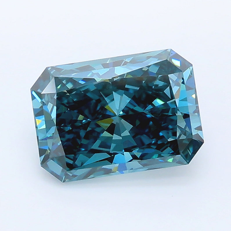 1.86 carat fancy deep blue radiant lab grown diamond VVS2 clarity
