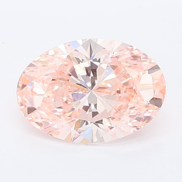 1.08 carat fancy vivid pink oval lab grown diamond VS1 clarity