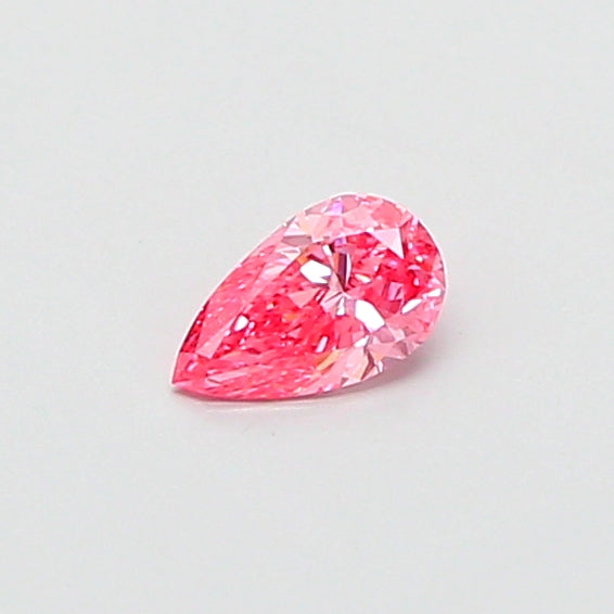 0.31 carat fancy vivid pink pear lab grown diamond VS1 clarity