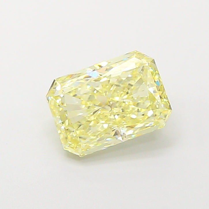 1.57 carat fancy light yellow radiant lab grown diamond VVS2 clarity
