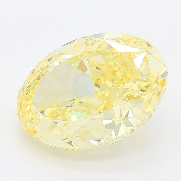 2.84 carat fancy intense yellow oval lab grown diamond VS1 clarity