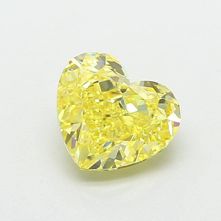 1.52 carat fancy intense yellow heart lab grown diamond VVS2 clarity
